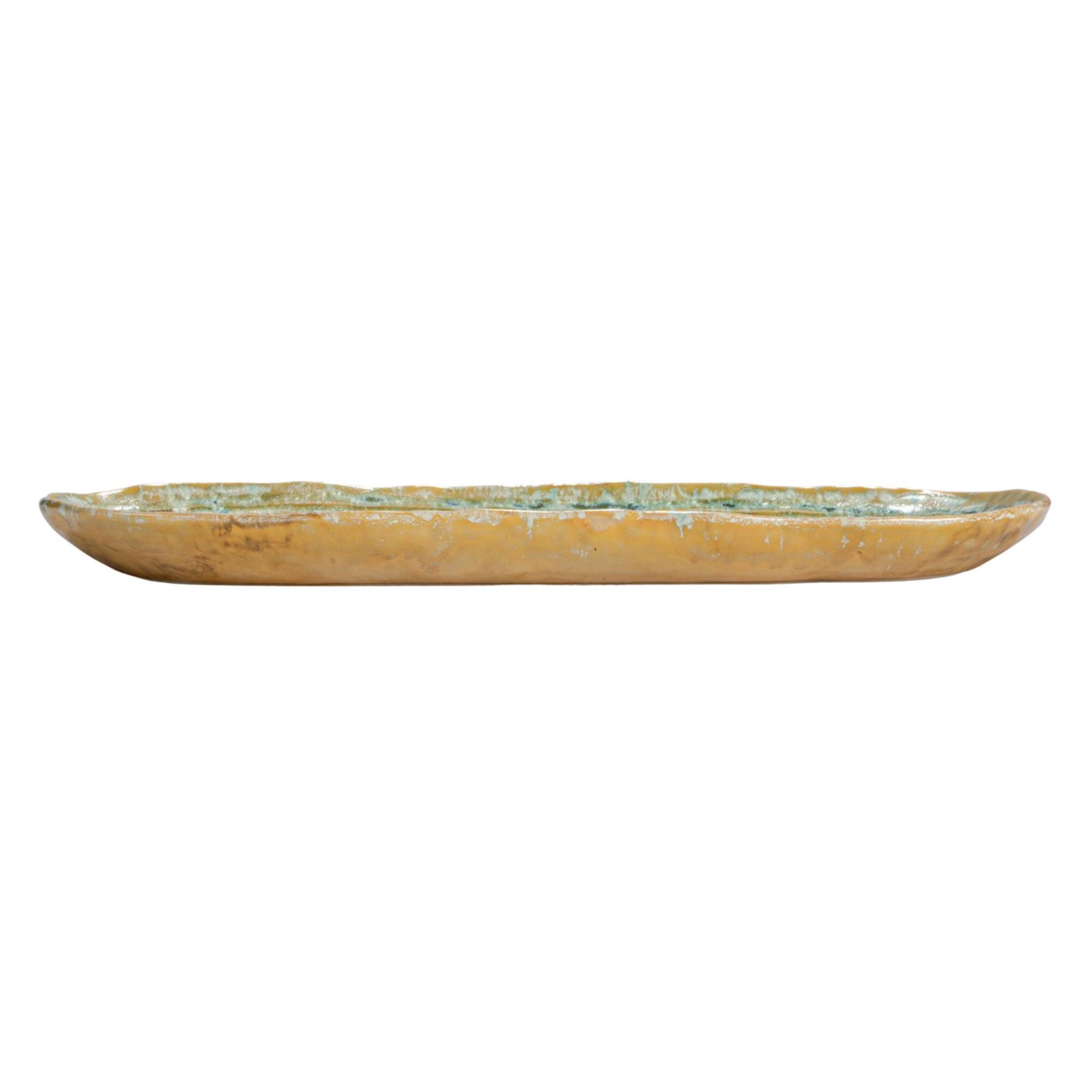 Hello Honey® Long Green Reactive Crackle Glaze Stoneware Platters, 2ct.